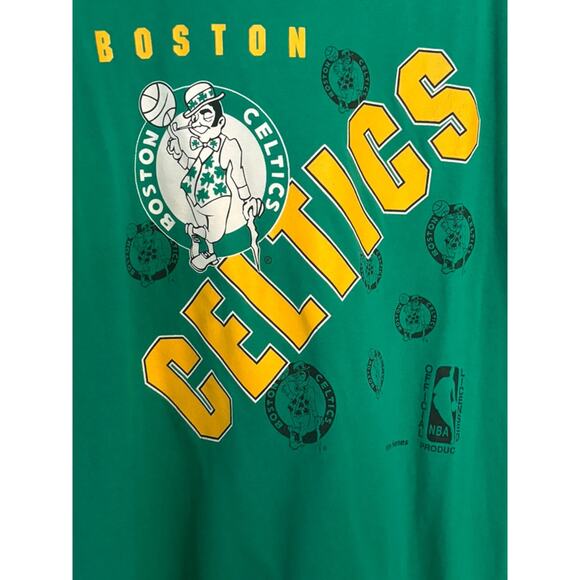 Vintage Boston Celtics T-Shirt Green Leprechaun Celtics Logos Unisex 2XL - Picture 3 of 11